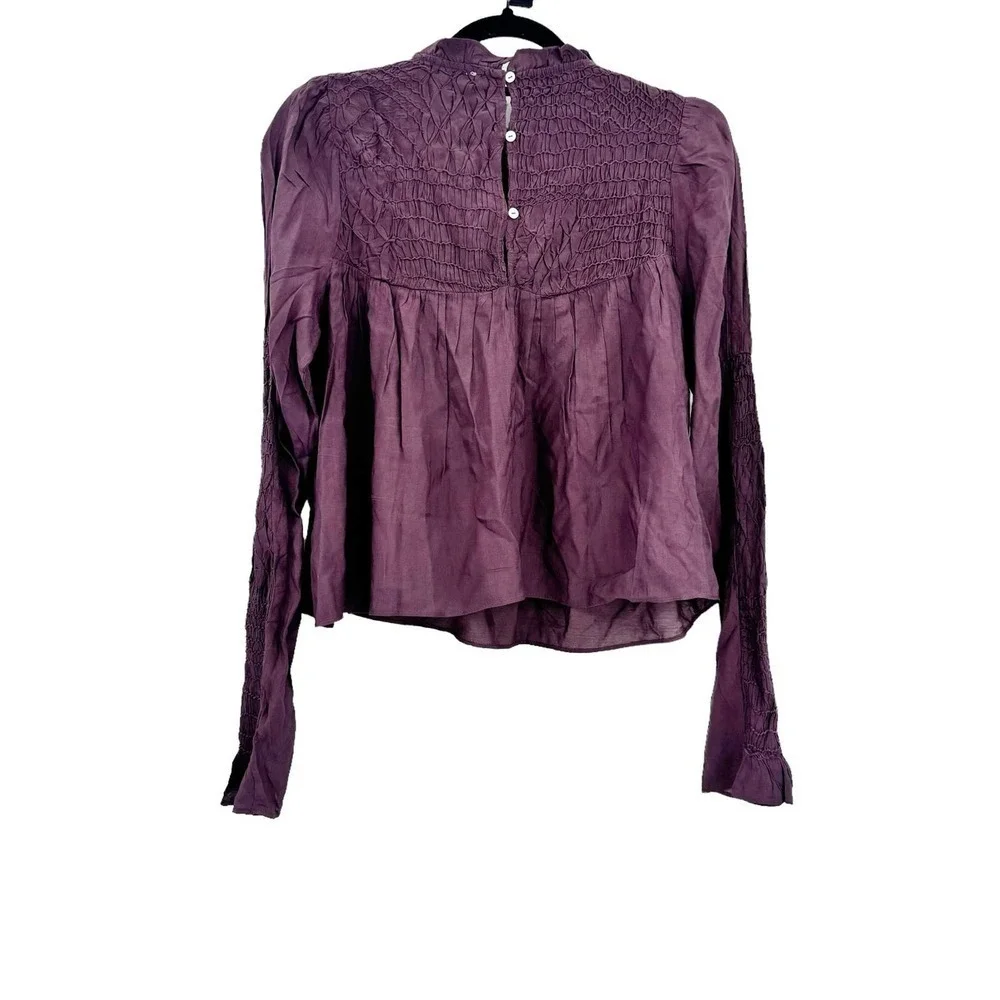 Free People Women's Pullover Smocked In Time Top Size XS NWOT